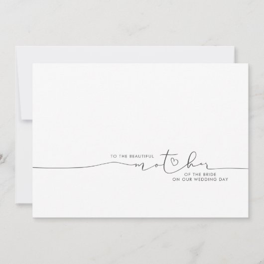 Carte À la belle Mère de la mariée Groom Message (Devant)