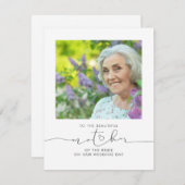 Carte À La Belle Mère De La Mariée Mariage Photo (Devant / Derrière)