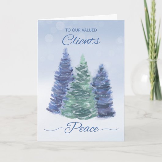 Carte À la clientèle Vacances tranquilles avec arbres À  (Devant)
