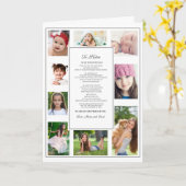 Carte À la Fille Jour de Graduation Blanc Moderne 9 Phot (Fleur jaune)