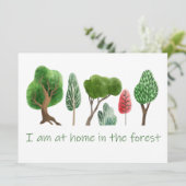 Carte À la maison dans la forêt Citation inspirante (Debout devant)