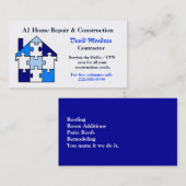 Carte à la maison de réparation et d'entreprise de (Devant / Derrière)