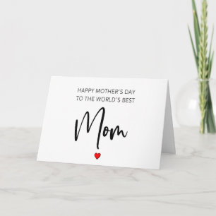 Carte À la meilleure maman du monde, Bonne fête des mère