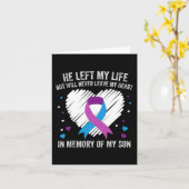 Carte À la mémoire de mon fils aimant Prévention du suic (Fleur jaune)