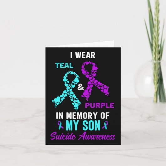 Carte À la mémoire de mon fils Maman Papa Prévention du (Devant)