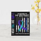 Carte À la mémoire Frère Suicide Sensibilisation Prévent (Fleur jaune)