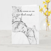 Carte À la mère de notre enfant... (Fleur jaune)