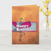 Carte à la mode de joyeux anniversaire (Fleur jaune)