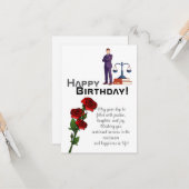 Carte À l'anniversaire d'un brillant avocat (Devant/Arrière en situation)