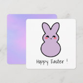 Carte à lapin Hoppy Easter Cute (Devant / Derrière)