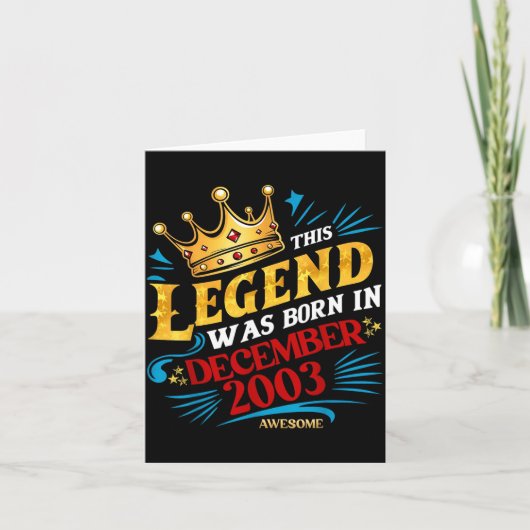 Carte A Legend Was Born In December 2003 Awesome Man Boy (Devant)