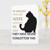 Carte À l'époque antique, les chats étaient adorés comme (Fleur jaune)