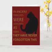 Carte À l'époque antique, les chats étaient adorés comme (Fleur jaune)