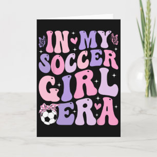 Carte À l'ère de ma fille footballeuse Rétro Groovy Fill