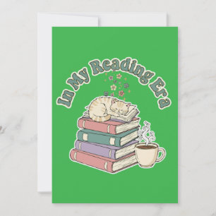 Carte À l'ère de ma lecture, chat mignon et confortable,