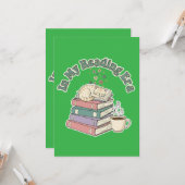 Carte À l'ère de ma lecture, chat mignon et confortable, (Devant/Arrière en situation)
