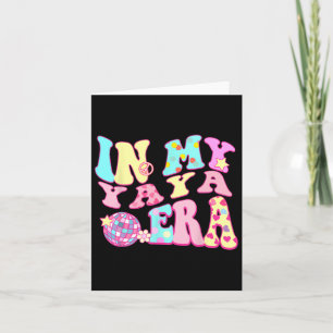 Carte À l'ère de ma Yaya Sarcastique Groovy Rétro Disco