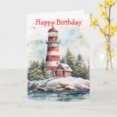 Carte A Lighthouse in Winter (Fleur jaune)