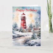 Carte A Lighthouse in Winter (Devant)