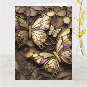 Carte À l'intérieur des papillons blancs (Fleur jaune)