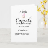Carte A little cupcake is on its way baby shower name da (Fleur jaune)