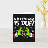 Carte A Little Who Is Due Funny Christmas Pregnancy Anno (Fleur jaune)