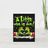 Carte A Little Who Is Due Funny Christmas Pregnancy Anno (Devant)