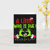 Carte A Little Who Is Due Funny Christmas Pregnancy Anno (Fleur jaune)