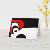 Carte À M. Redd : Abstrait noir, blanc et rouge (Fleur jaune)