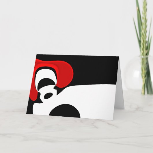 Carte À M. Redd : Abstrait noir, blanc et rouge (Devant)