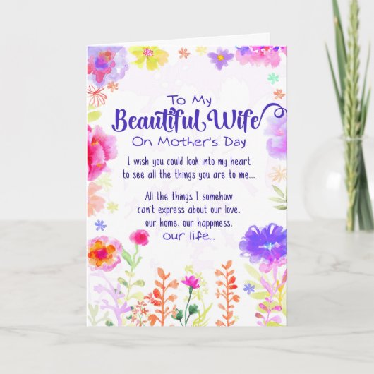 Carte À ma belle épouse le jour de mère (Devant)