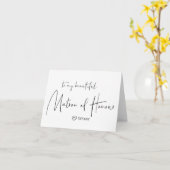 Carte À ma belle matron d'honneur Mariage Merci (Fleur jaune)