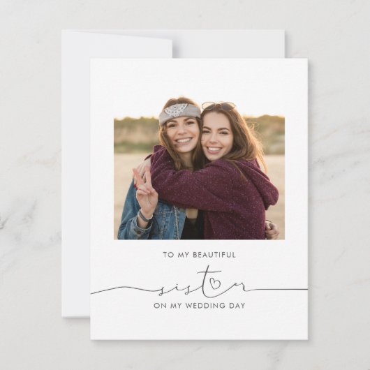 Carte À ma belle soeur le jour de mon mariage (Devant)