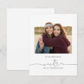 Carte À ma belle soeur le jour de mon mariage (Devant / Derrière)