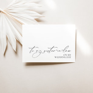 Carte "À ma belle-soeur le jour de mon mariage"