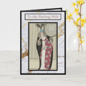 Carte À ma chère épouse Mode des années 1920 Fête des mè (Fleur jaune)