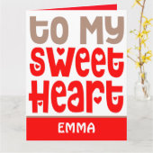 Carte À ma chérie Nom tendance Red Valentines (Fleur jaune)