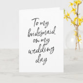 Carte À ma demoiselle d'honneur le jour de mon mariage | (Fleur jaune)