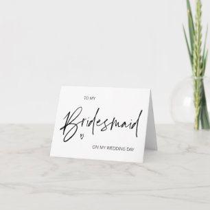 Carte À ma demoiselle d'honneur le jour de mon mariage M