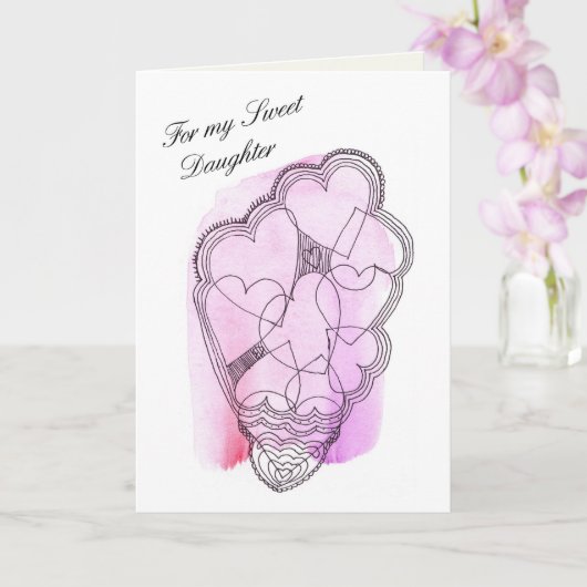 Carte À ma douce fille, une Saint-Valentin (Orchidée)