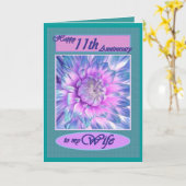 Carte À ma femme - Joyeux 11e anniversaire (Fleur jaune)