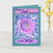 Carte À ma femme - Joyeux 2e anniversaire (Fleur jaune)