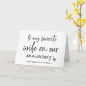 Carte À ma femme préférée Notre anniversaire du mari (Fleur jaune)