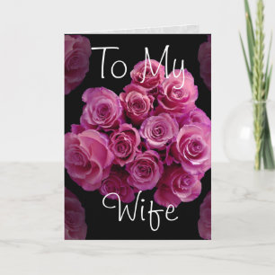 Carte À ma femme Roses roses roses heureux anniversaire