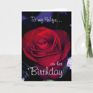 Carte À ma femme sur son anniversaire Rose rouge romanti