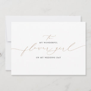 Carte À ma Fille Fleur le jour de mon mariage élégant