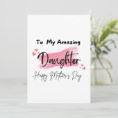 Carte À ma fille incroyable Joyeuse fête des mères (Debout devant)