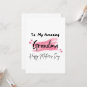 Carte À ma grand-mère incroyable Joyeuse fête des mères (Devant/Arrière en situation)