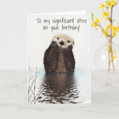 Carte À ma Loutre Significative pour son Anniversaire (Fleur jaune)