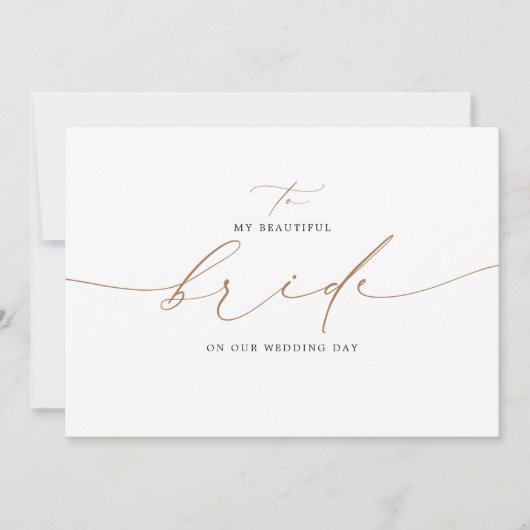 Carte À Ma Mariée Le Jour De Mariage Élégant (Devant)